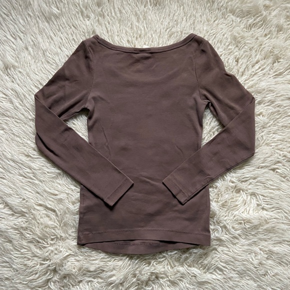 H&M MAMA Ribbed MOCHA Top - Picture 3 of 4